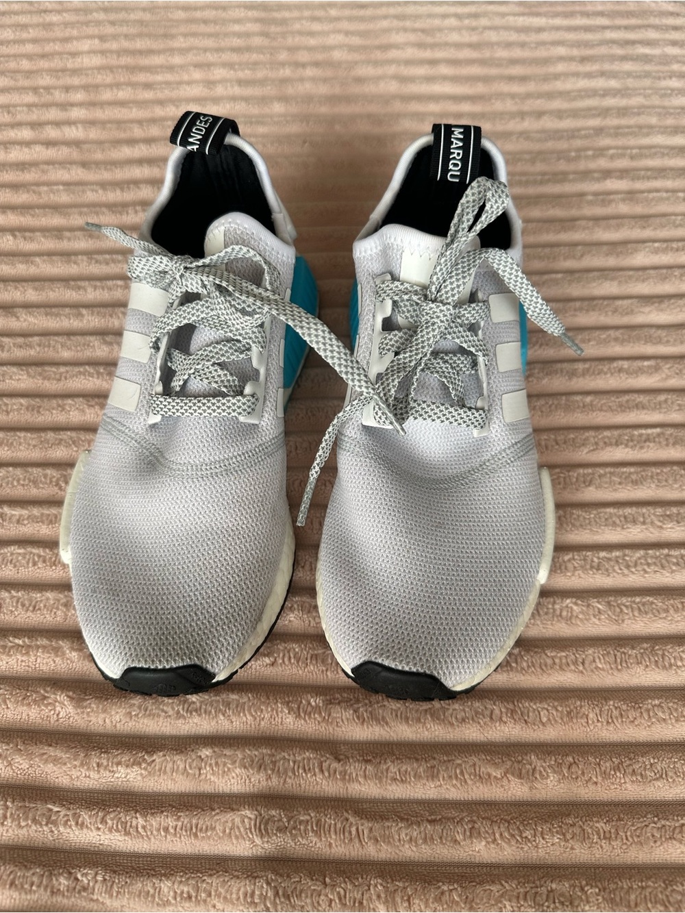 adidas Black and White Athletic Shoe Interior Label Detail